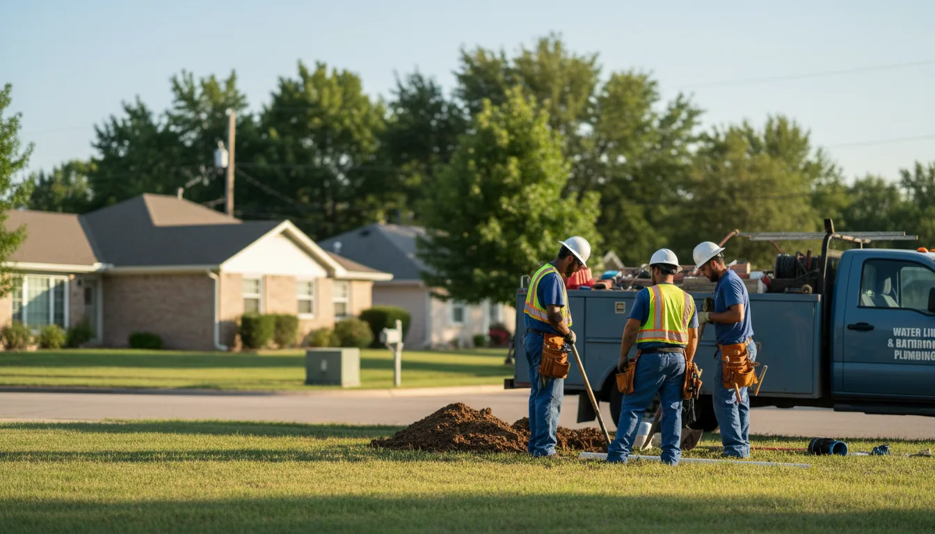 Residential water line and bathroom plumbing service in Mcleod, TX